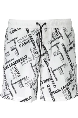 KARL LAGERFELD BEACHWEAR SWIMSUIT BOTTOM MEN WHITE