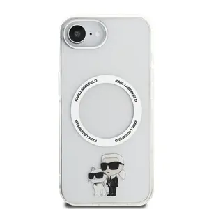 Zadní kryt Karl Lagerfeld IML Karl and Choupette MagSafe pro Apple iPhone 16e, transparentní