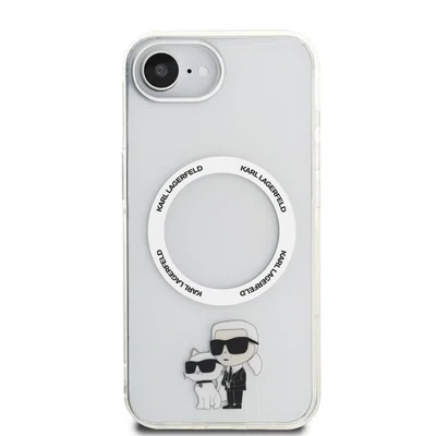 Zadní kryt Karl Lagerfeld IML Karl and Choupette MagSafe pro Apple iPhone 16e, transparentní