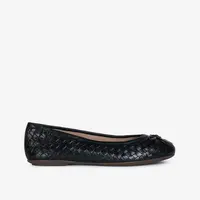 Black leather ballet flats Geox Palmaria - Women's