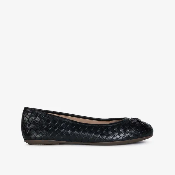 Black leather ballet flats Geox Palmaria - Women's