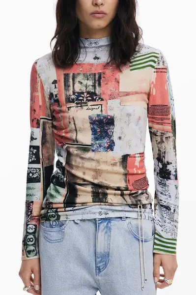 Dámské tričko s dlouhým rukávem a potiskem