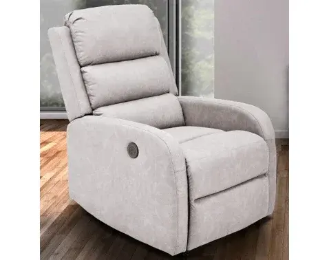 Polohovateľné relaxačné TV kreslo Funny, svetlo šedá látka%