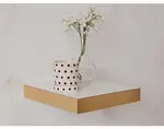 Polica na stenu Shelvy 23,5 cm, biela lesk/zlatá%