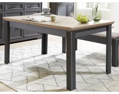 Rozkladací jedálenský stôl Jasmin 160x90 cm, grafit/dub%