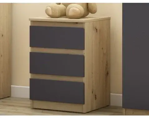 Skrinka/vysoký nočný stolík Carlos 40 cm, dub artisan/grafit%