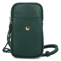 Malá dámska kožená crossbody kabelka tmavozelená - Hexagona Liviera