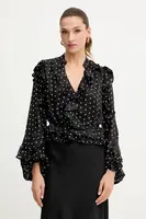 Halenka Bardot dámská, černá barva, vzorovaná, 59896TB3