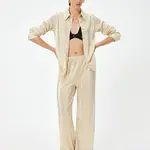 Koton Shiny Foil Printed Shirt Long Sleeve Pleated