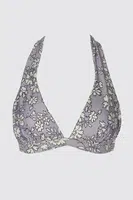 Trendyol Floral Patterned Neck Tie Bikini Top