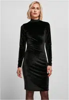 Women's velvet dress with turtle neck black