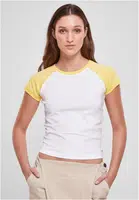 Women's Organic Stretch Short Retro Baseball T-Shirt White/Vintagesun