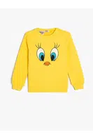 Koton Tweety Sweatshirt Licensed Crew Neck Cotton