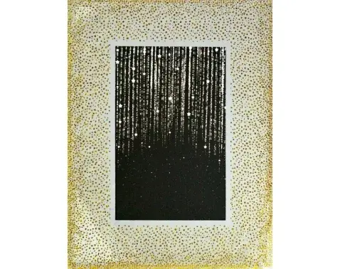 Fotorámik sklenený 10x15 cm, zlaté trblietavé bodky%