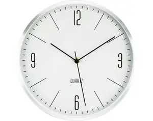 Nástenné hodiny 30 cm, strieborný kov%