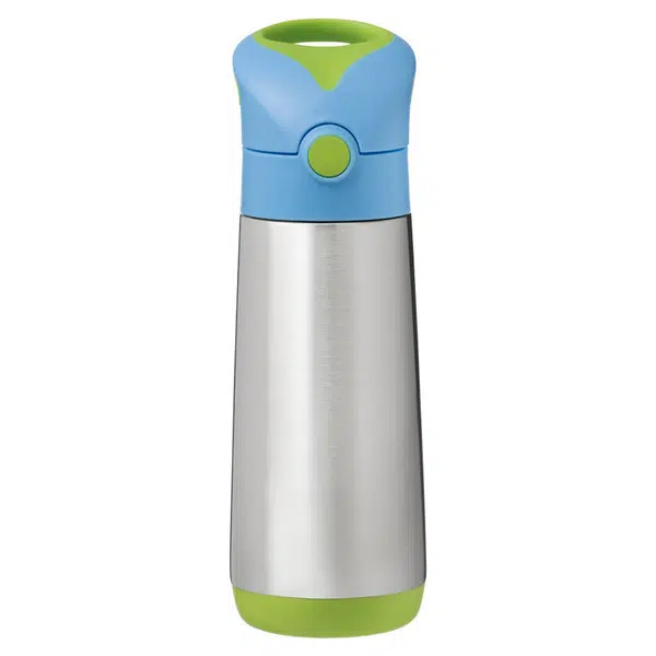 B.BOX Termoska na pití s brčkem modrá/zelená 500 ml