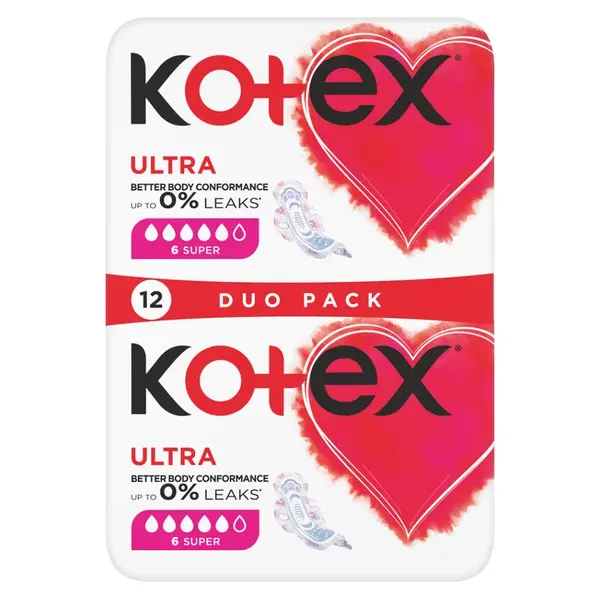 KOTEX Ultra Dámské hygienické vložky Super 12 kusů