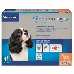 EFFIPRO DUO 67/20 mg spot-on pro psy S (2-10 kg) 0,67 ml 4 pipety