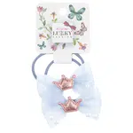 Lukky Fashion Gumičky set, mašle s korálky, dvojbalení (asst 4) - modré