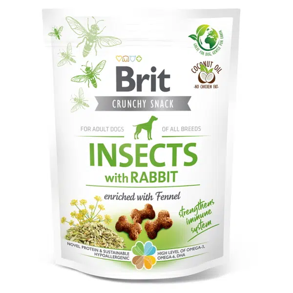 BRIT Care Crunchy Snack Insects with Rabbit pamlsky s hmyzem a králíkem pro psy 200 g