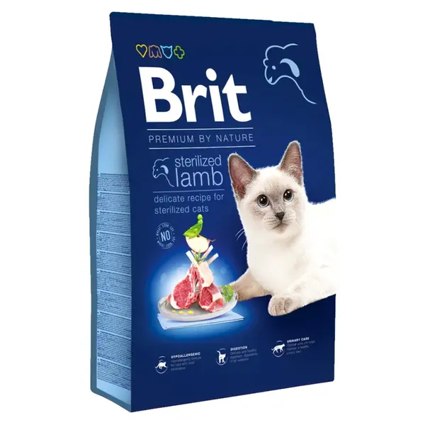 BRIT Premium by Nature Sterilized Lamb granule pro kočky, Hmotnost balení: 8 kg