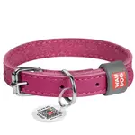WAUDOG Classic Kožený obojek pro psy růžový, Velikost: XS