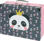 Skládací školní kufřík Panda s kováním