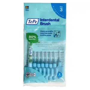 TEPE Mezizubní kartáčky modré 0,6 mm v sáčku 8 ks