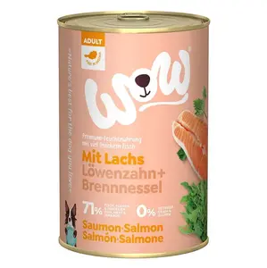 WOW Losos s rajčaty adult konzerva pro psy 400 g
