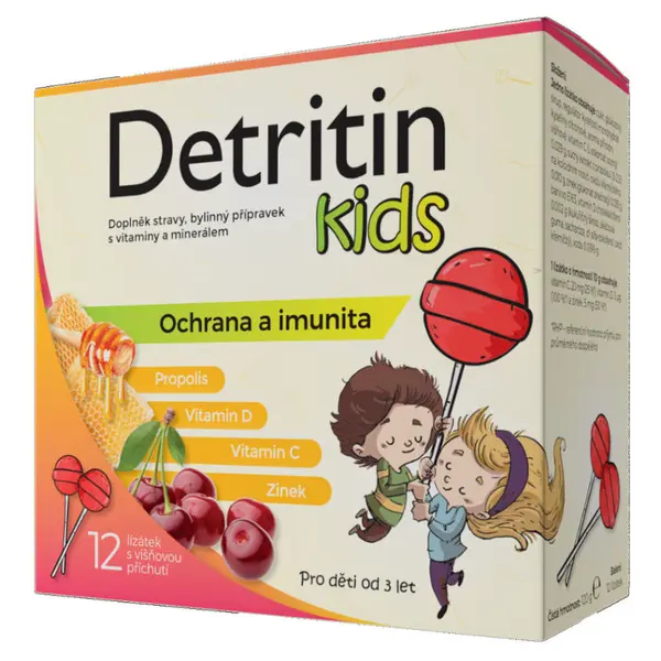 DETRITIN  Kids lízátka na imunitu višeň 12 kusů