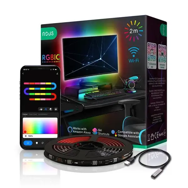 Smart LED pásek 5V 20LED/m IP44 5W RGB NOUS F9 2m WiFi Tuya