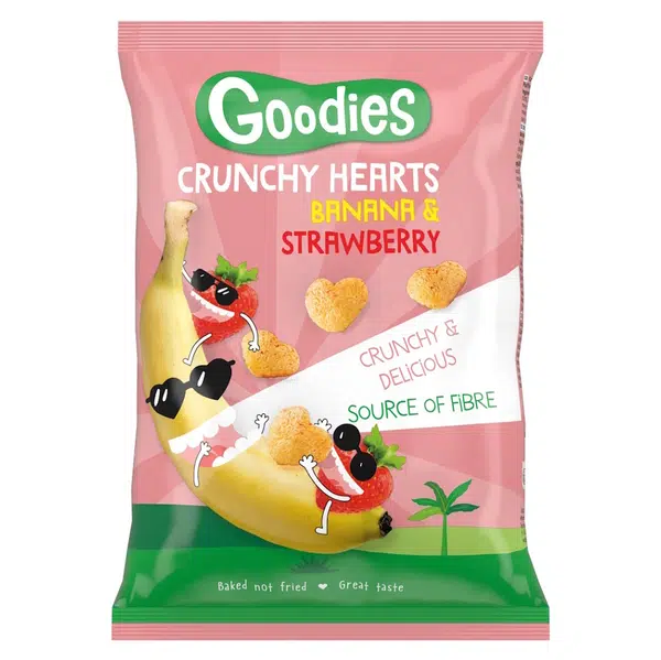 GOODIES Křupky srdíčka banán a jahoda 30 g
