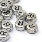 Plated Acrylic Horizontal Hole Letter Beads