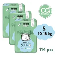 MUUMI BABY Walkers 5 Maxi+ 10-15 kg měsíční balení kalhotkových eko plen 114 ks