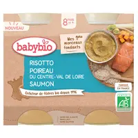 BABYBIO rizoto s pórkem, máslovou dýní a lososem 8m+ 2 x 200 g