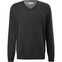 s.Oliver RL KNITTED PULLOVER V-NECK NOOS Pánsky sveter, tmavo sivá, veľkosť