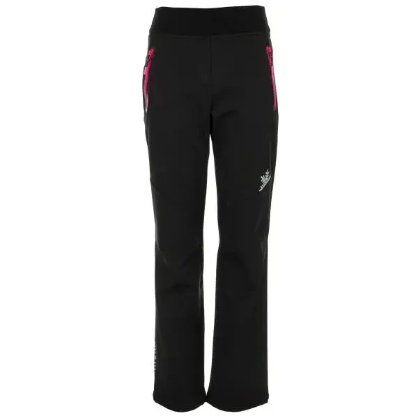Lewro MAEVE Dívčí softshellové kalhoty, černá, velikost 116-122