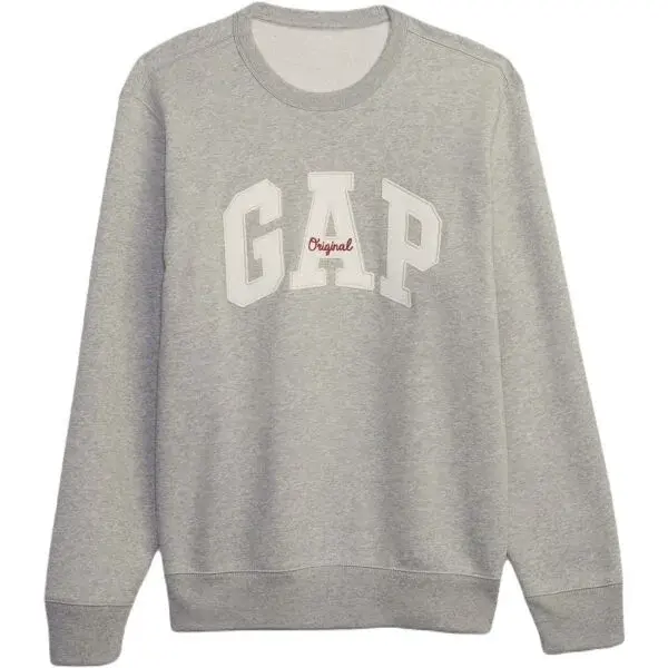 GAP CREWNECK LOGO Pánská mikina, šedá, velikost