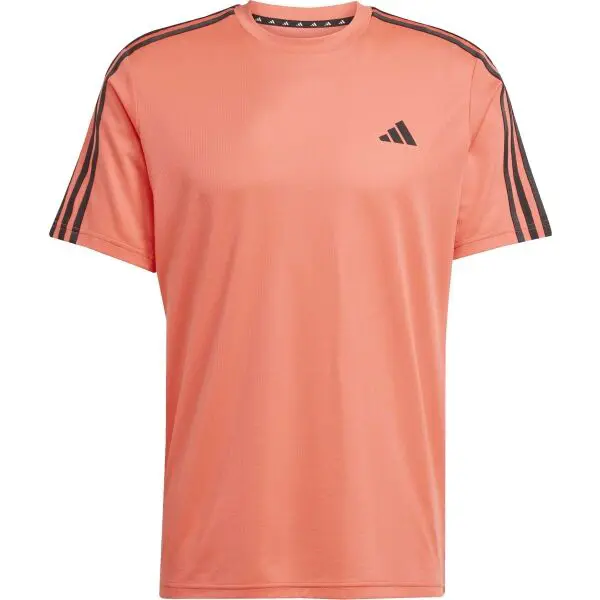 adidas TRAINING - ESSENTIALS BASE 3 STRIPES TEE Pánské sportovní triko, lososová, velikost