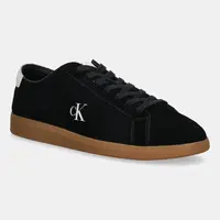 Semišové tenisky Calvin Klein Jeans LOW PROFILE CUPSOLE SU pánské, černá barva, YM0YM01321