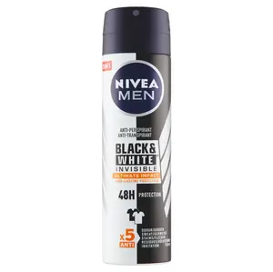 NIVEA Black&White Invisible Ultimate Impact Antiperspirant sprej pro muže 150 ml