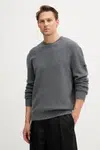 Vlněný svetr A.P.C. pull thomas pánský, šedá barva, WVBCZ.H23434