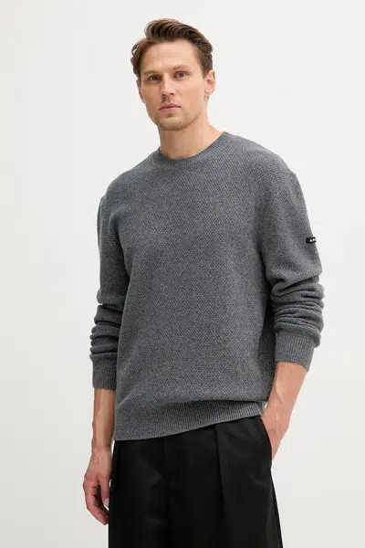 Vlněný svetr A.P.C. pull thomas pánský, šedá barva, WVBCZ.H23434