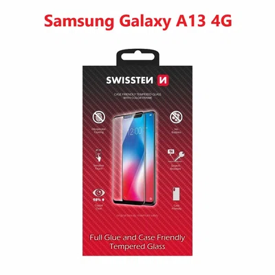 Tvrzené sklo Swissten Full Glue, Color Frame, Case Friendly pro Samsung Galaxy A13 4G, černá