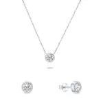 Brilio Silver Elegantní set stříbrných šperků se zirkony SET220W (náhrdelník, náušnice)