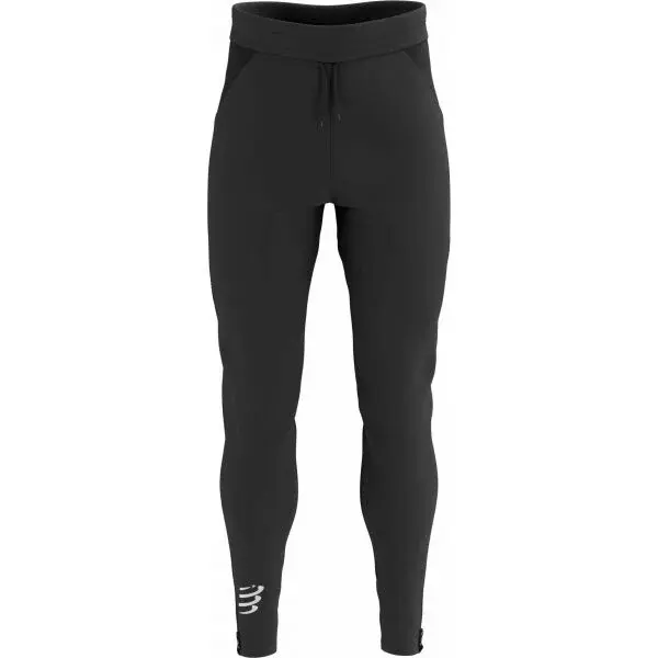 Compressport HYBRID SEAMLESS HURRICANE PANTS Pánské větruodolné běžecké kalhoty, černá, velikost