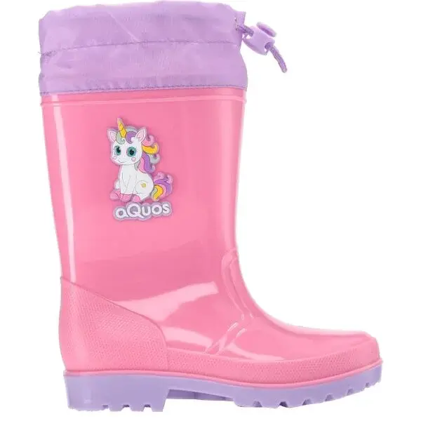 AQUOS RASTY K COLLAR Dívčí holínky, růžová, velikost