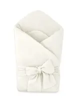 Elegantná mušelínová zavinovačka s viazaním Nature, 75x75 cm, smotanová