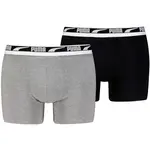 Puma MEN EVERYDAY MULTI LOGO BOXER 2P Pánské boxerky, černá, velikost