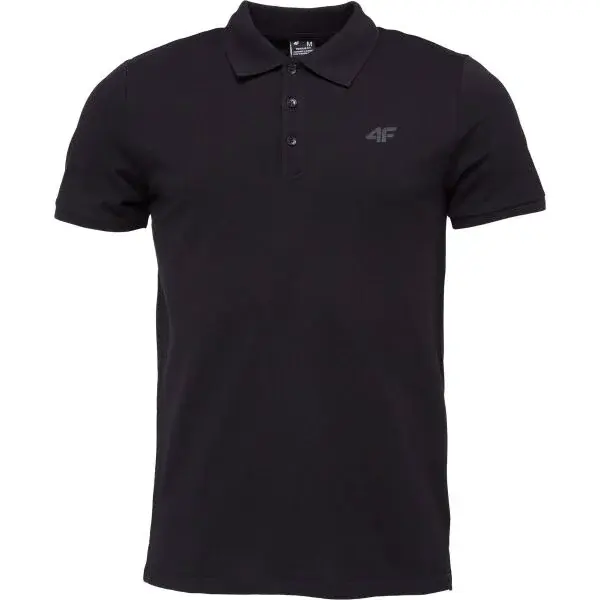 4F POLO SHIRT Pánské polo triko, černá, velikost